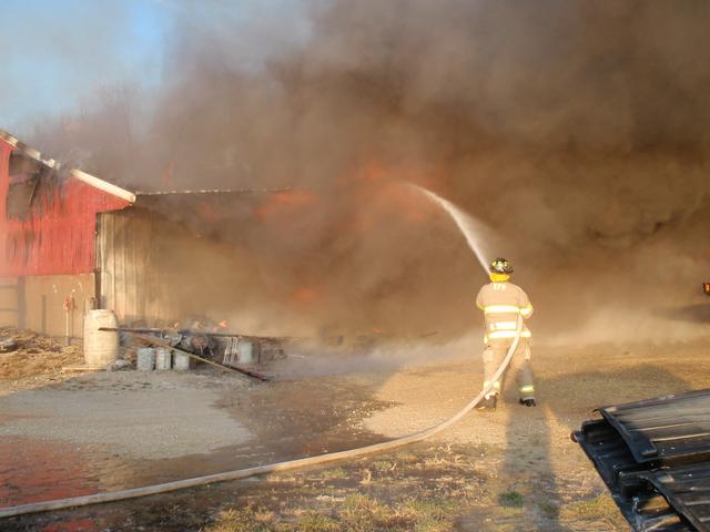 Jim Kennedy barn fire, November 17, 2010